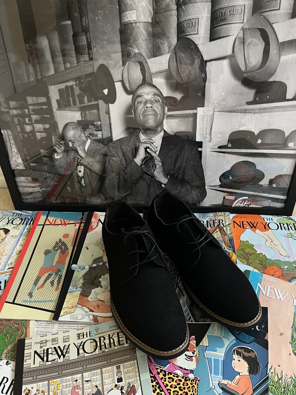 NWOT Men's Black Suede Dress Oxfords. Never Worn.
